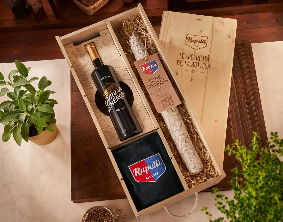Holzgeschenkbox «Gran Riserva mit Amaro Generoso Riserva»