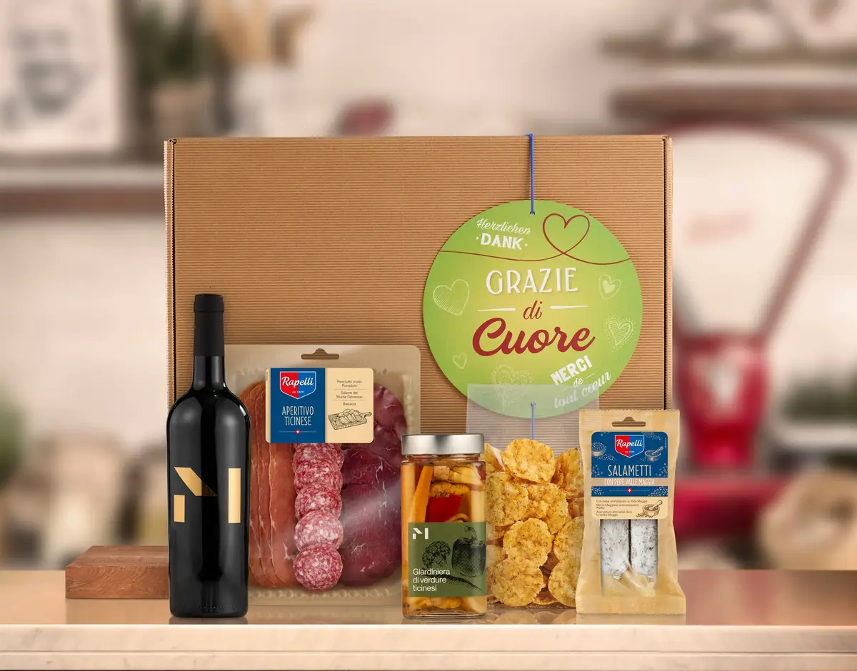 «Herzlichen Dank» - Geschenkbox Ticino Sommelier