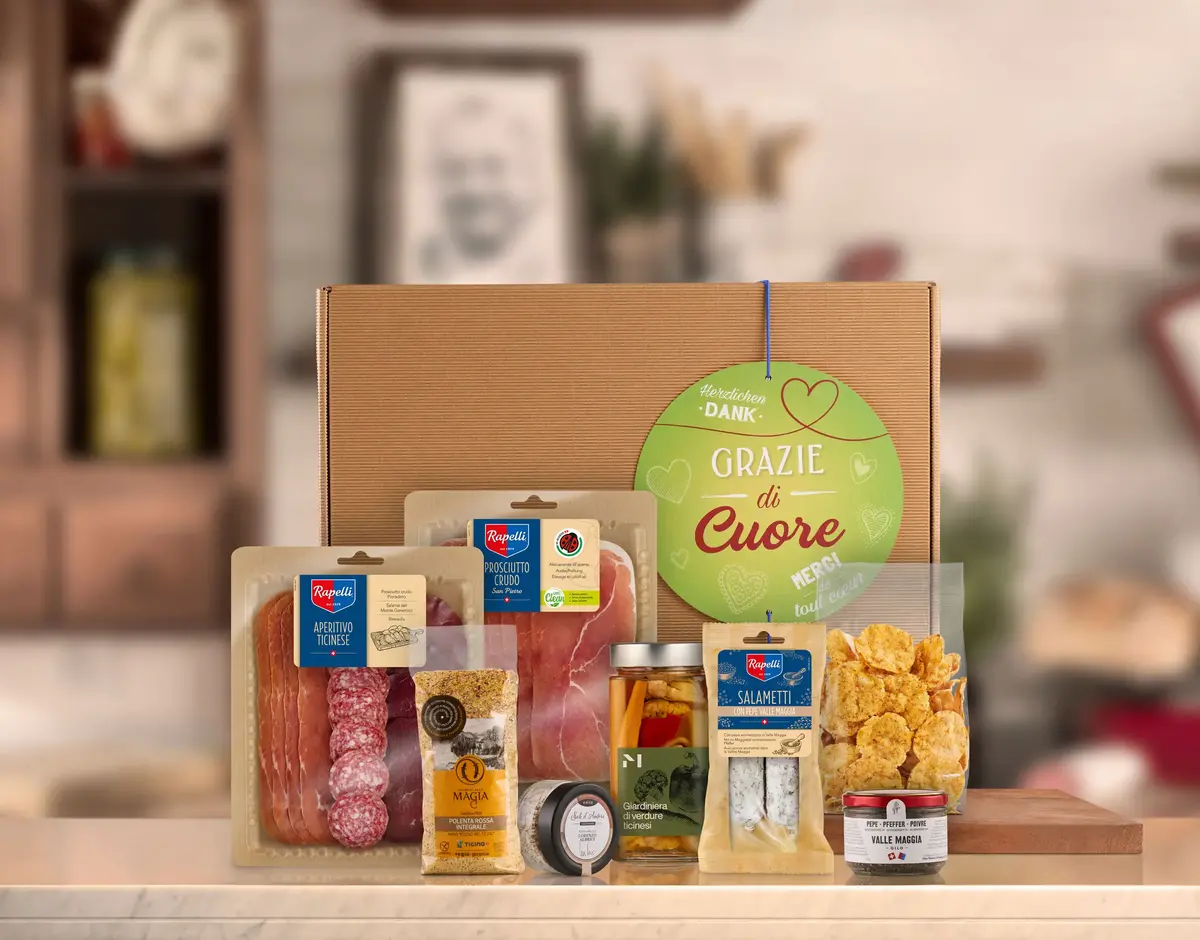 «Herzlichen Dank» - Geschenkbox Tessiner Genüsse