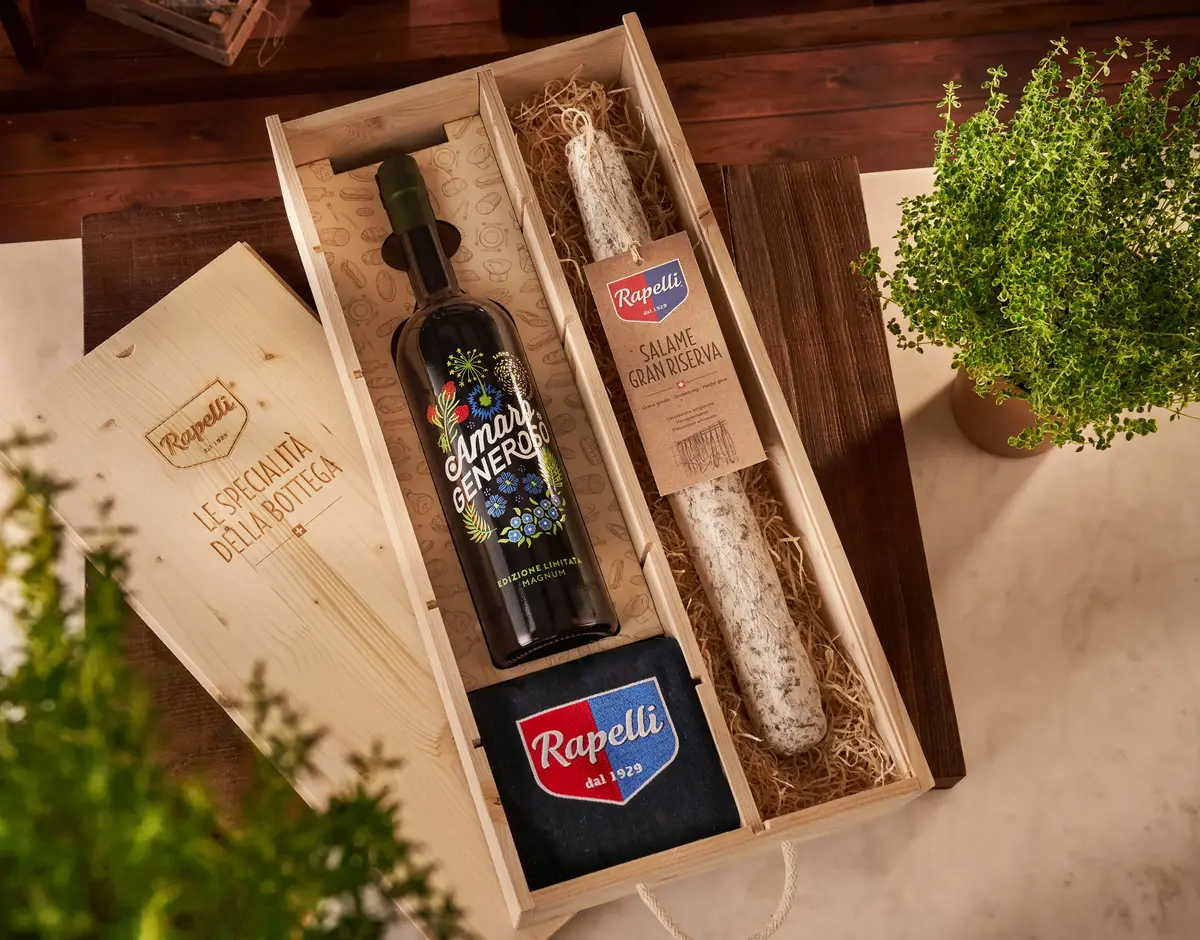 Holzgeschenkbox «Gran Riserva mit Amaro Generoso Magnum»