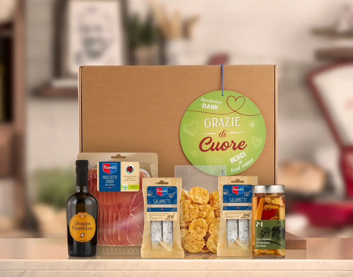 «Herzlichen Dank» - Geschenkbox Tessiner Tradition